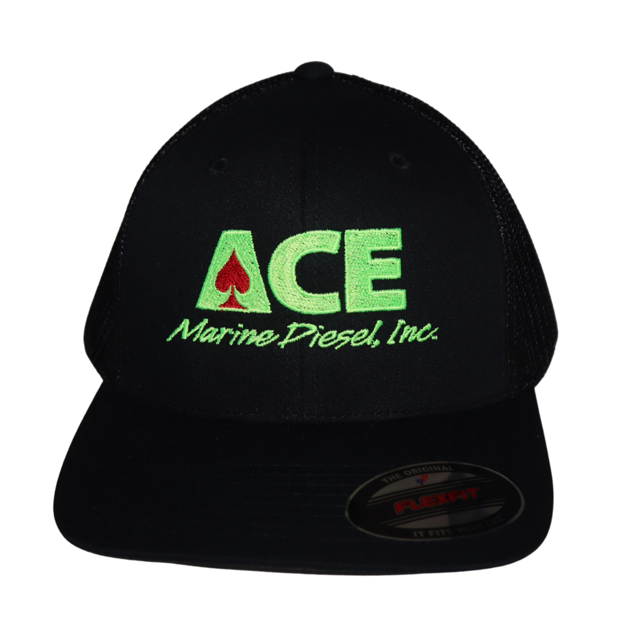 Stitched Black Neon Ace Marine Hat
