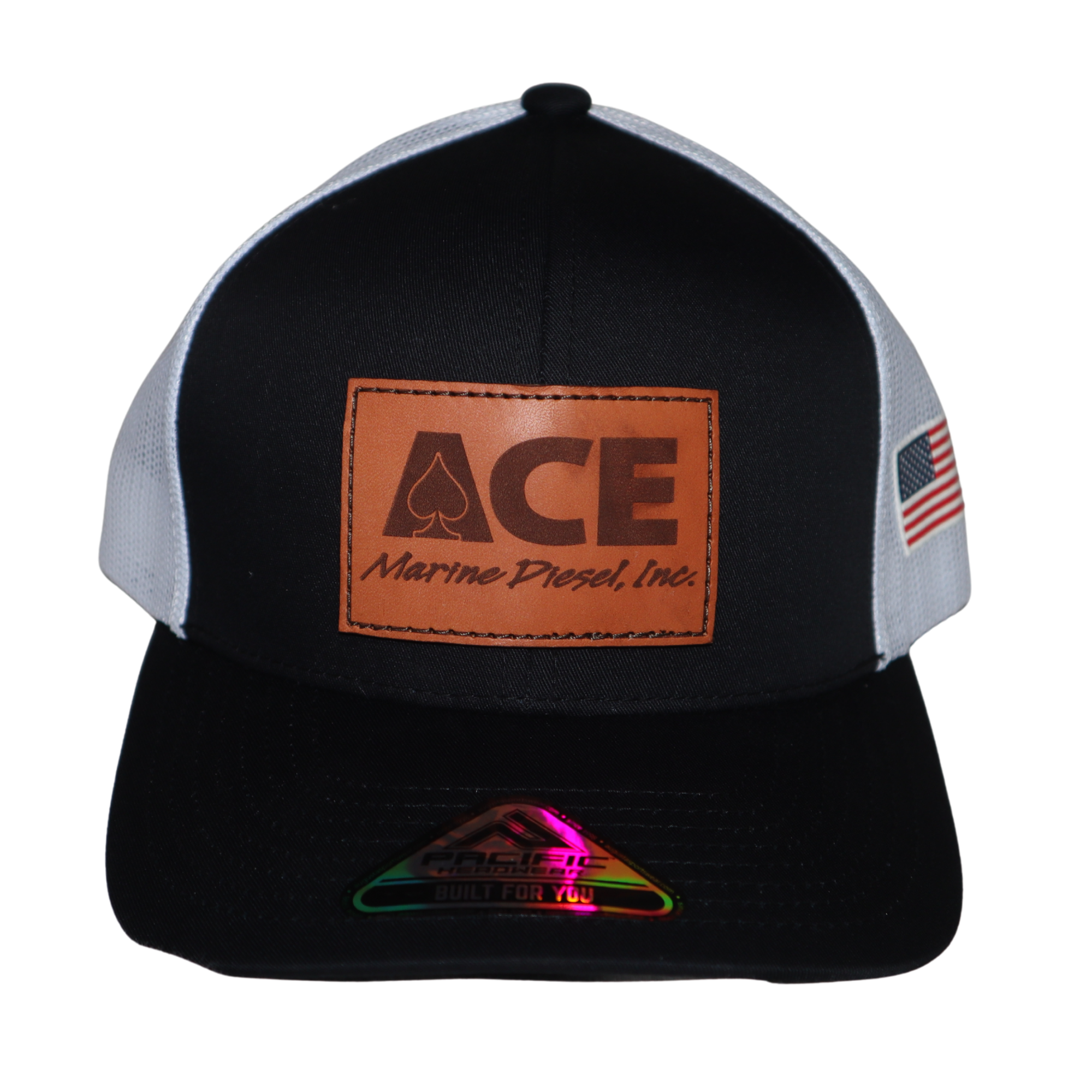 Leather Patch Black & White Ace Marine Hat